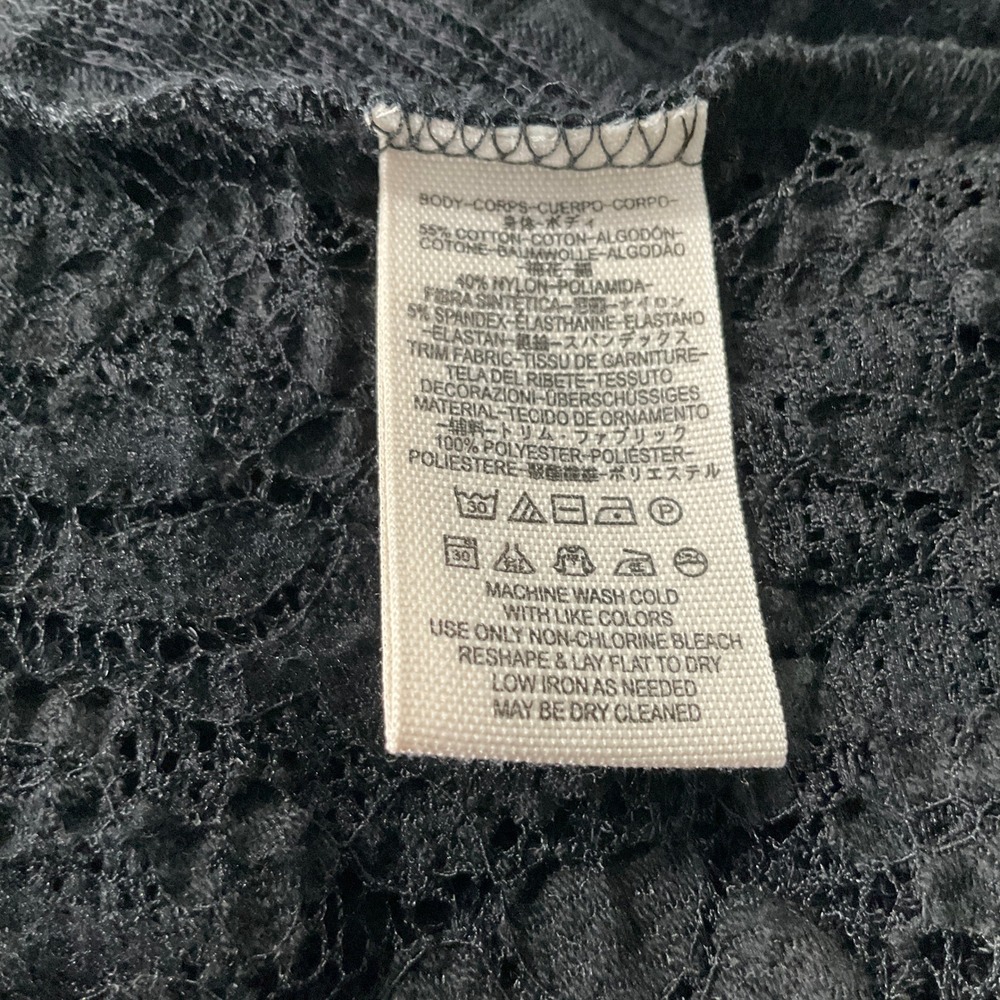 Free People Top Sz M Black‎ Lace Ruffle Layered Open Back Sleeveless Whimsigoth - Picture 5 of 8